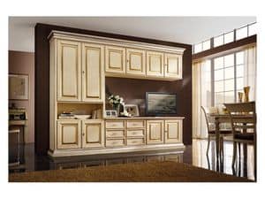 Art.0779 / L, Holzmöbel für Küchen und Wohnzimmer, elfenbeinfarbenem