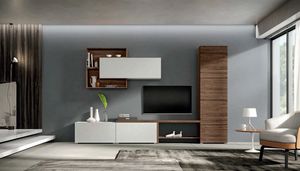 Velvet 155, Modulare Möbel für das Wohnzimmer mit geradlinigem Design
