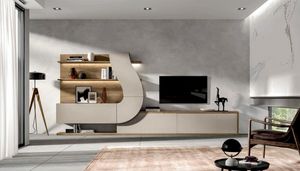 Velvet 161, Modulare Wohnzimmermöbel in Holz- und Lackausführung