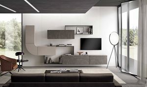 Velvet 180, Modulare Wohnwand für Wohnzimmer