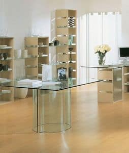 Aury 21/RT, Tabelle für Geschäfte geeignet, rechteckige Glas, Glasbasis