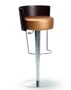 Bongo LG, Stuhl aus Leder mit verchromtem Metall bedeckt
