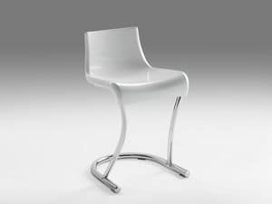 Flamingo 3, Metallstuhl mit Sitz in Kunststoff, fr Moderne Huser