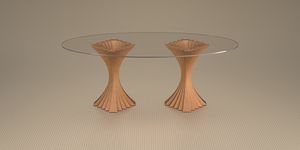 Imana, Esstisch mit ovalem Glas