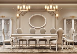 Incanto Art. C34302, Lackierter Holztisch mit goldfarbenen Details