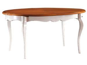 TA21, Oval ausziehbaren Tisch mit Buche Beine und Laminat