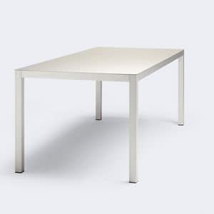 Web aluminium, Tisch mit klaren Linien, aus eloxiertem Aluminium oder lackiert