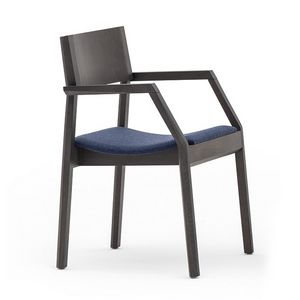 Maki 03722, Sessel aus Holz mit gepolstertem Sitz