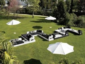 Domino, Modular outdoor Sofa, gewebt withsynthetic Faser, zum Garten