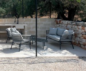 NODO, Outdoor-Sofa und Sessel mit Seilgeflecht