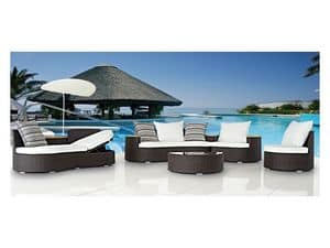 Ocean Lounge, Kombination Aus Sitz Und Tisch Fr Den Auenbereich Garten