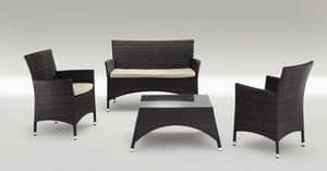 San Diego Set, Moderne Sitze und Tisch aus Aluminium, fr drauen