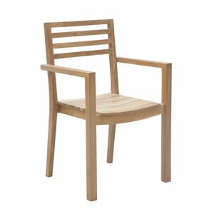 Dehors 0345, Stapelbarer Stuhl aus Holz für den Außenbereich