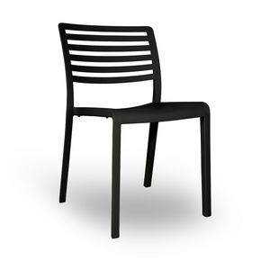Lara-S, Kunststoff-Stuhl mit Rückenlehne mit horizontalen Lamellen
