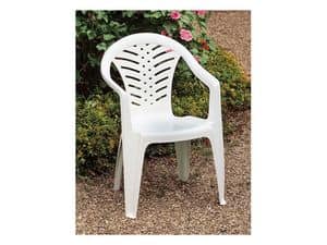 Malib, Stapelbarer Stuhl aus Kunststoff mit Armlehnen, fr den Auenbereich