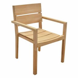 Stuhl Parker, Stapelbarer Stuhl aus Teakholz