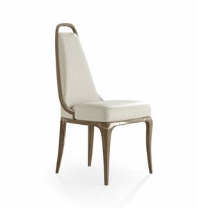Alexander Glam Art. A13, Stuhl aus poliertem Eschenholz, gepolsterter Sitz und Rckenlehne