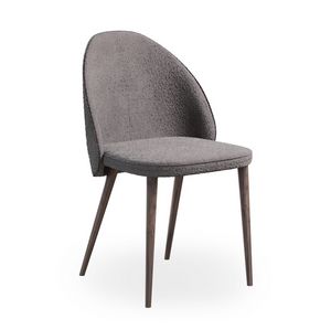 Bombo W, Gepolsterter Stuhl mit Beinen aus Buchenholz