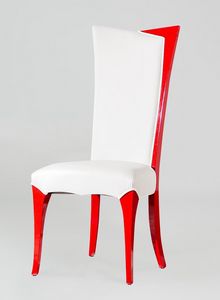 BS216S - Stuhl, Kunstlederstuhl mit hoher Rckenlehne
