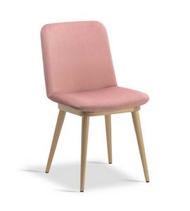 Clio, Moderner Stuhl mit Holzgestell