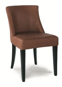 DALLAS S, Gepolsterter Stuhl mit lackierter Holzstruktur