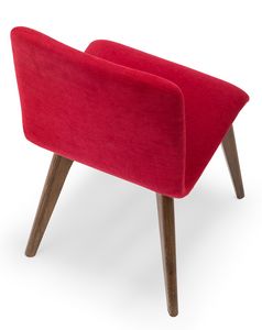 Link, Gepolsterter Stuhl mit Holzbeinen