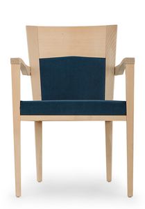Nico PLUS ARMS, Gepolsterter Stuhl mit Armlehnen, mit Holzstruktur