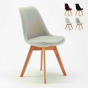 NORDICA PLUS Skandinavischer Designstoff Stuhl Mit Kissen Fr Kche Und Bar, Polsterstuhl im skandinavischen Stil