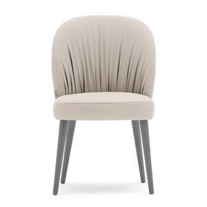 Rose 03015L, Stuhl mit plissierter Polsterung, gedrechselten Holzbeinen