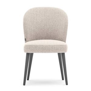 Rose 03016L, Gepolsterter Stuhl mit Beinen aus Massivholz