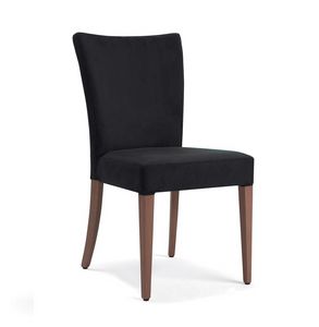 Vela, Stuhl aus Buchenholz, mit gepolsterter Sitzfläche und Rückenlehne