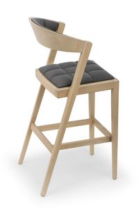 Zanna UPH stool, Eleganter Holzhocker