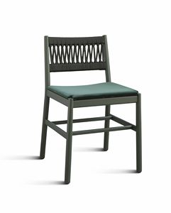 ART. 0025-IN-IMB JULIE, Stuhl mit Seil geflochtene Rckenlehne und gepolsterter Sitz