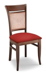 Gloria INC, Stuhl aus Buche, Sitz und Rohr zurck gepolstert
