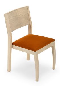 Omega stapelbar, Stapelbarer Stuhl aus Holz