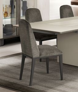 PERLA Stuhl, Gepolsterter Esszimmerstuhl mit Holzbeinen