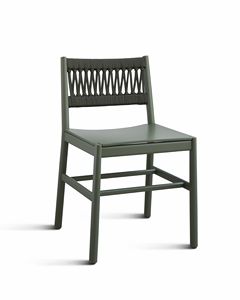 ART. 0024-IN JULIE, Stuhl aus Buchenholz mit Seil geflochtene Rckenlehne