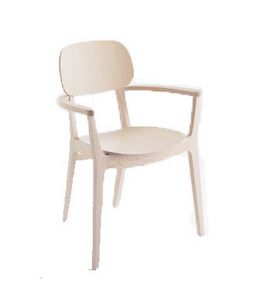 ER 440086, Stuhl aus Eschenholz, mit Armlehnen