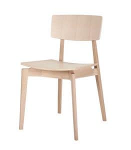 Fifty 8101, Stuhl ohne Armlehnen, aus Buchenholz