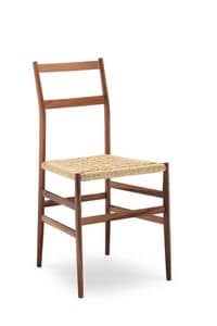 PIUMA/C, Stuhl aus Holz, Stroh, fr Tavernen
