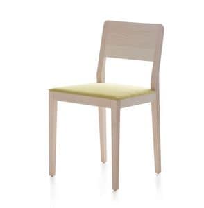 Seida, Stuhl in Esche oder Eiche, Sitz gepolstert