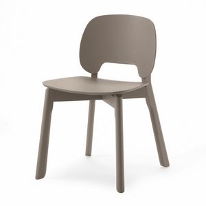 Sona, Stuhl aus Sperrholz mit Gestell aus massiver Esche