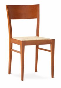 TEA, Rustic lineare Stuhl mit geflochtenem Stroh Sitz