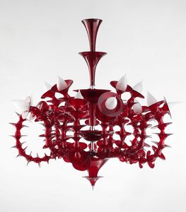 Art. VO 158/R/15, Rezzonico-Kronleuchter aus rotem Glas