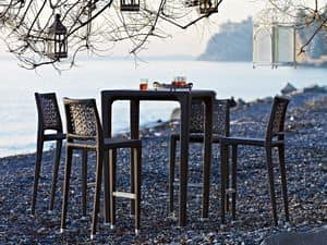 Altea Hocker, Gewebte Stuhl, Aluminium-Struktur, fr Outdoor-Umgebungen