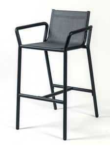 LIMA SG, Hocker mit Armlehnen aus Aluminium und Textilene