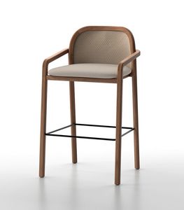 NARA SG, Outdoor-Hocker aus Teakholz, mit abnehmbarem Sitzkissenbezug