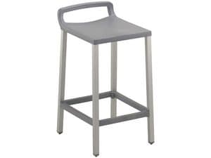 Ofer 60, Moderne Stuhl aus Aluminium und Polypropylen, für Kneipen