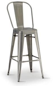 SG 503 / EST, Stapelbaren Stuhl aus verzinktem Metall, für den Außenbereich