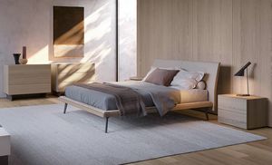 Khloe, Bett mit zarten, aber klaren Linien. mit gepolstertem Kopfteil